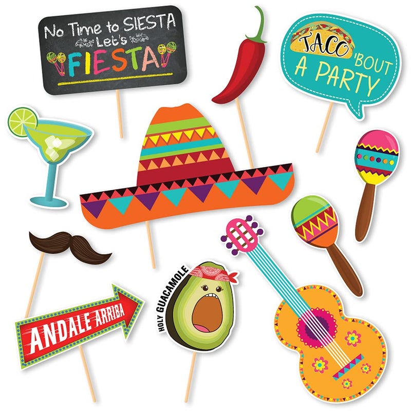Glittery Garden Fiesta Theme Photography Backdrop & Studio Props Kit, Cinco De Mayo Party Decorations, Mexican Photo Booth Background for Pictures, Summer Pool Mexicana Birthday Party Supplies - Image 2